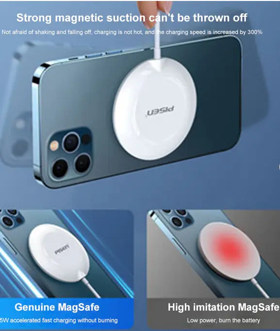 PISEN 15W Magnetic Fast Charger for iPhone 14/13/12 (MagSafe Compatible) Sunday's Creative