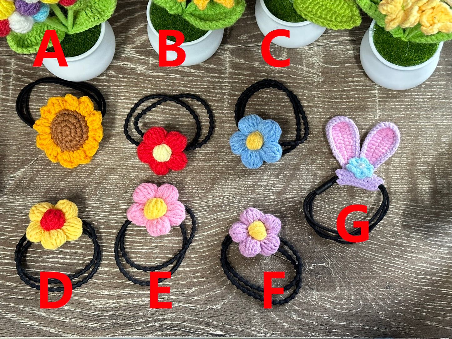 Hand knitted Woolen Hair Tie Sunday's Creative