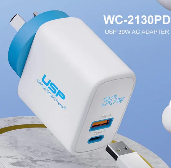 30W 2-Port Qualcomm Charger Quick Charge Wall Power Adapter with 1M Lighting cable Sunday's Creative