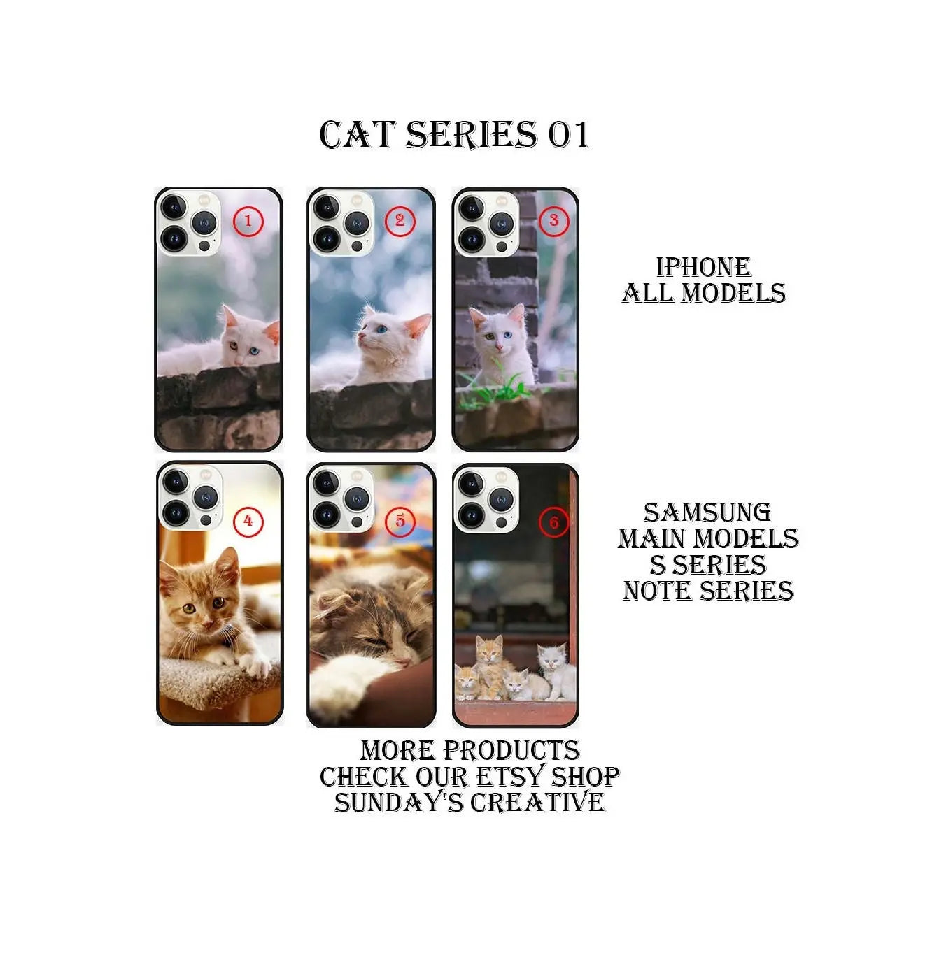 Designed phone cases Cat series 01 Sunday's Creative