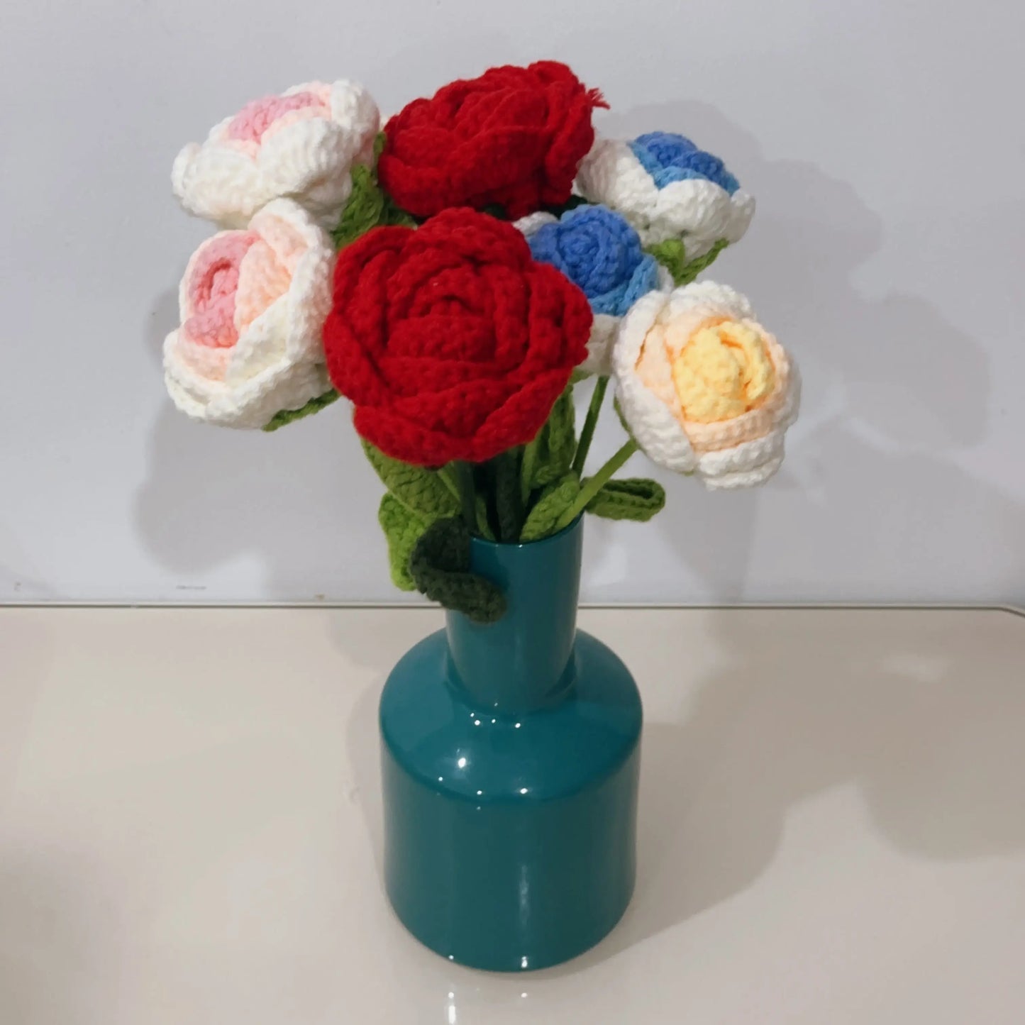 Hand knitted Woolen Roses Sunday's Creative