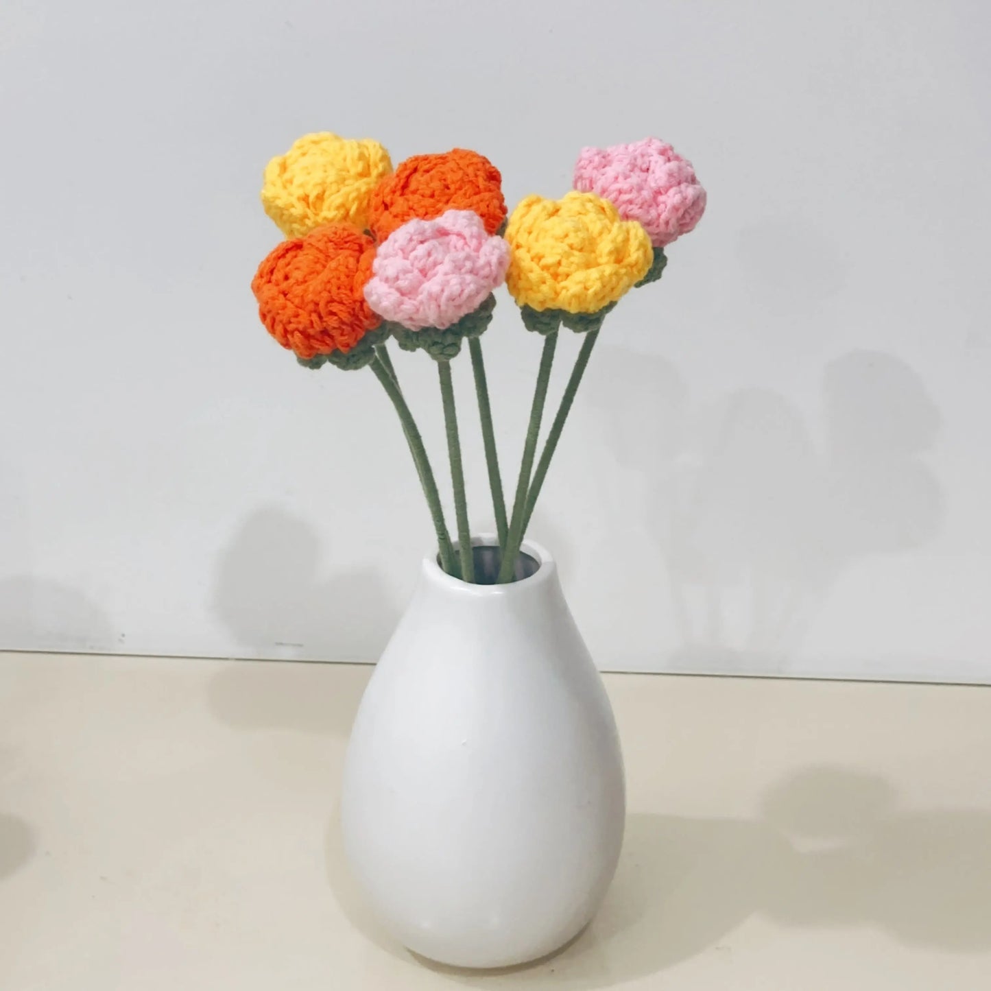 Hand knitted Woolen Small Roses Sunday's Creative