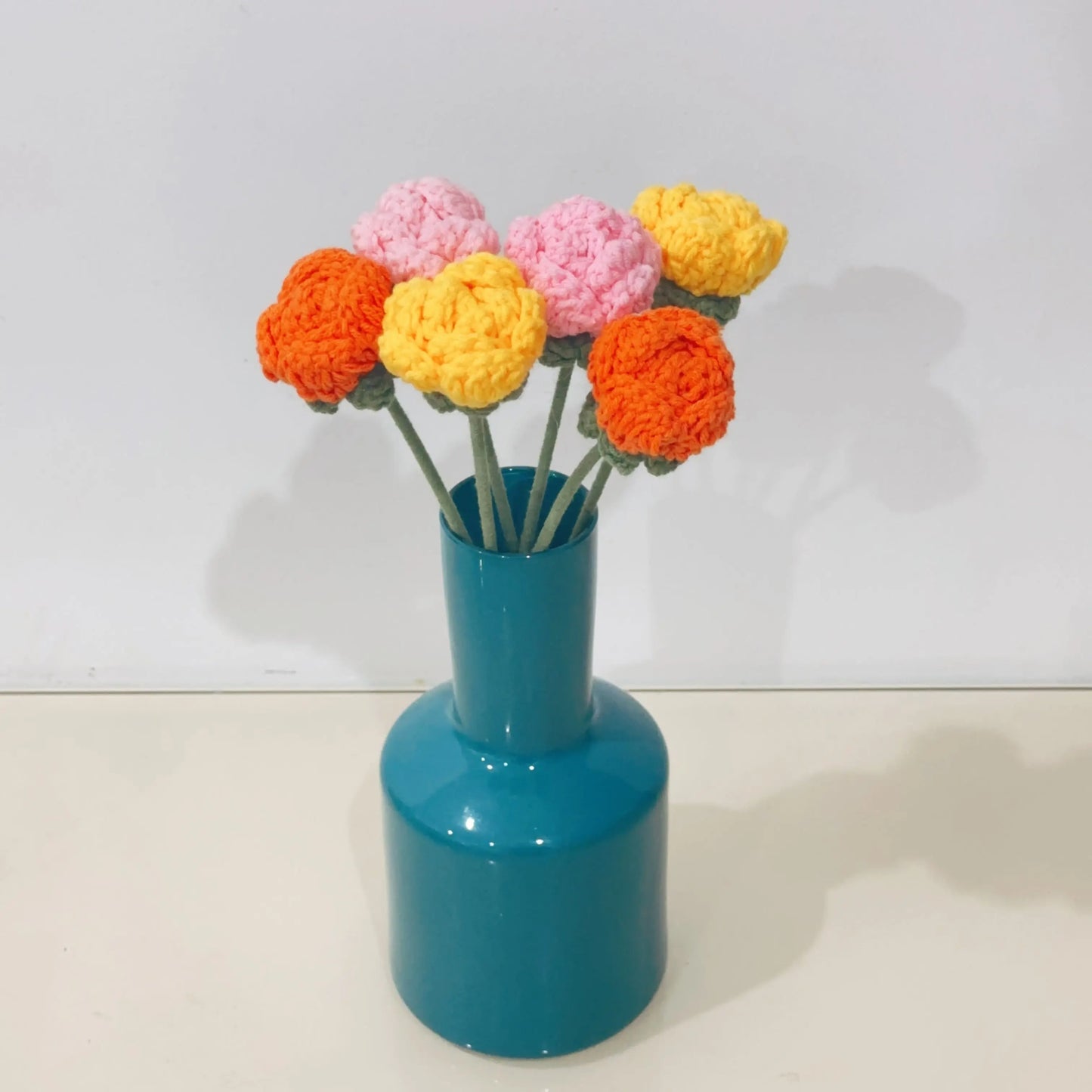 Hand knitted Woolen Small Roses Sunday's Creative