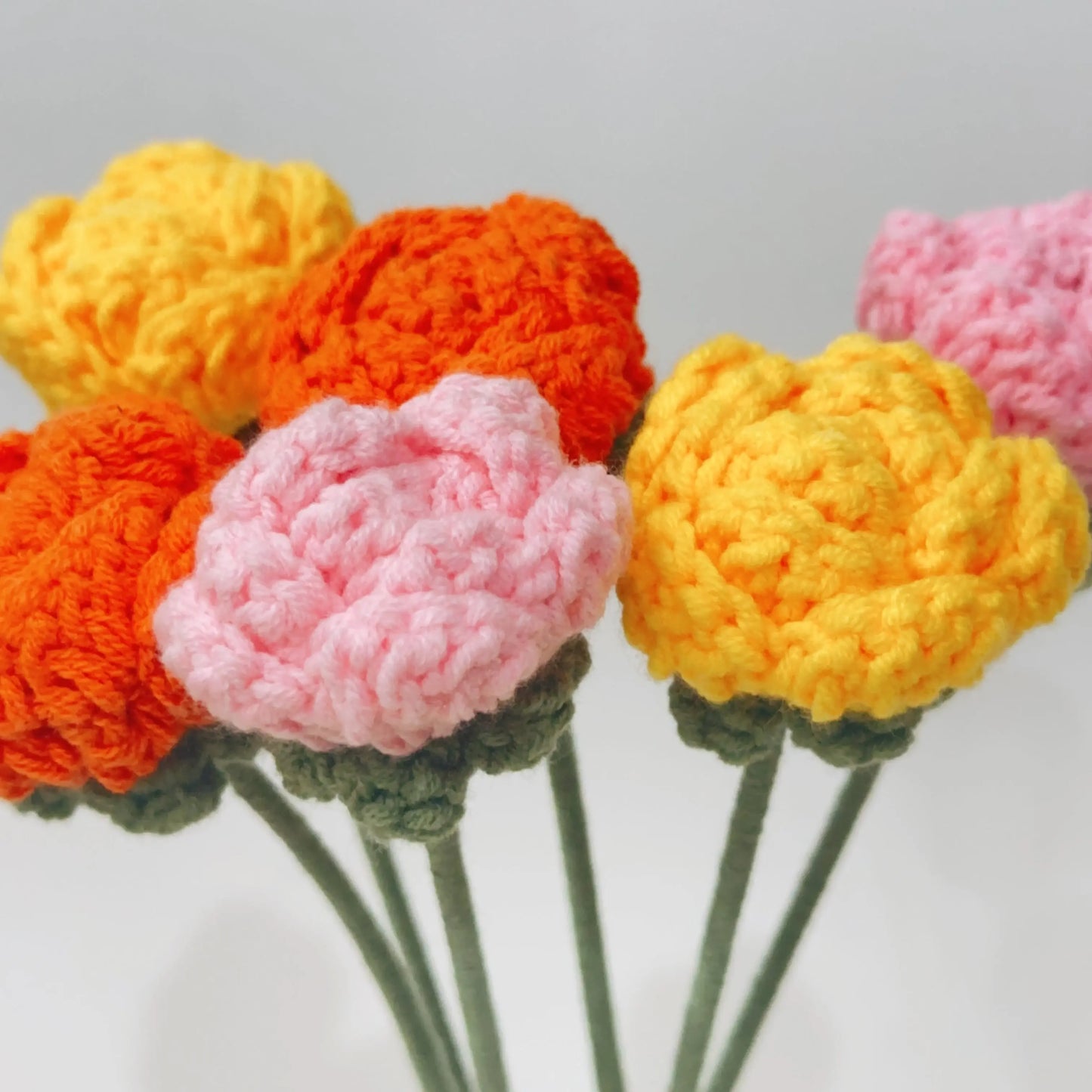 Hand knitted Woolen Small Roses Sunday's Creative