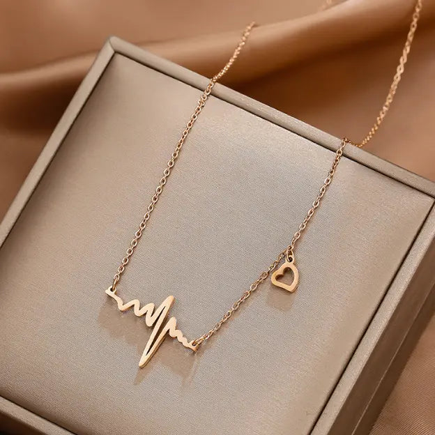 Heart Beat Designer Elegant Luxury Necklace Sunday's Creative