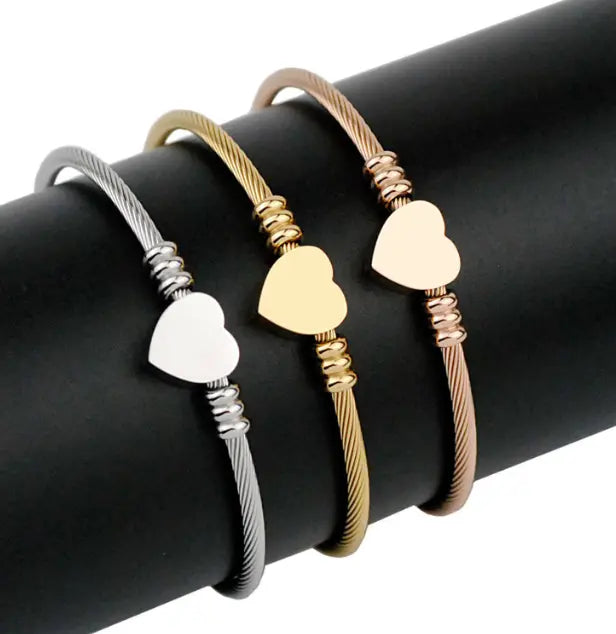 Love shape Designer Elegant Luxury Bracelet Rose gold and Siver Sunday's Creative