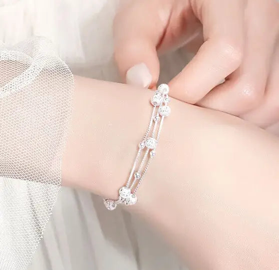 Multi Layers Designer Elegant Luxury Bracelet Siver Sunday's Creative