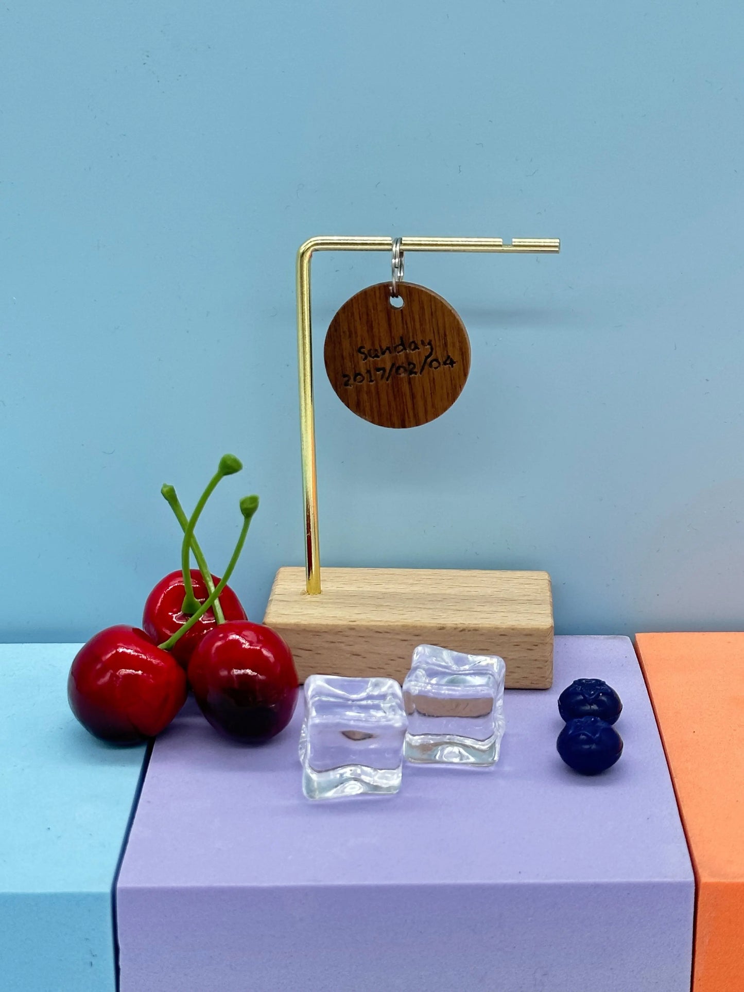 Personalised Dark color Wooden Key Laser Engraved | Round shape Sunday's Creative