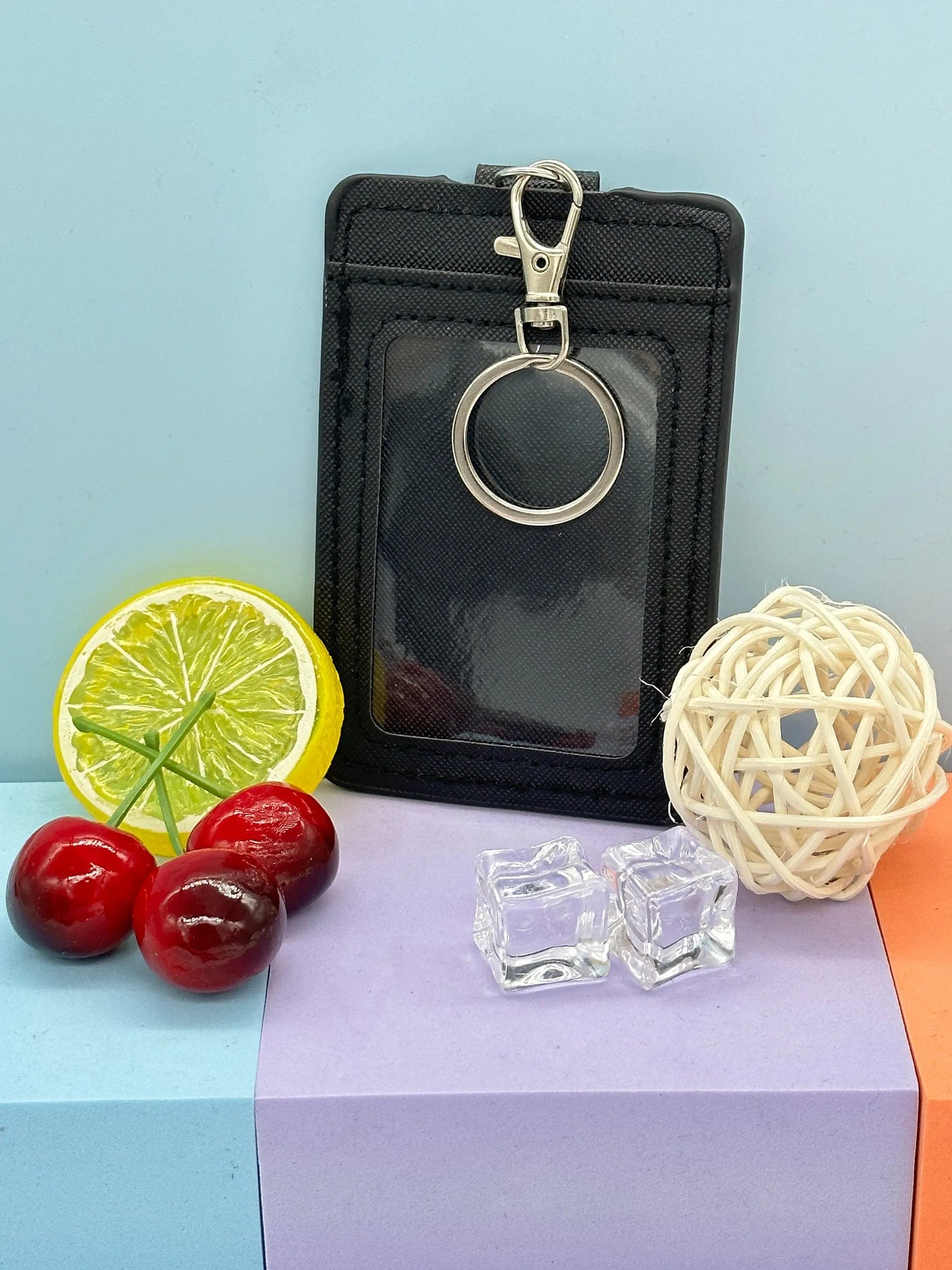 Personalised Initials Gold or Silver Emboss Leather Card Holder with photo slot Sunday's Creative