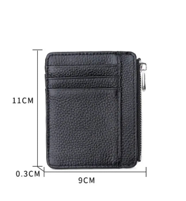 Personalised Initials Gold or Silver Emboss Leather Card Holder with zip Sunday's Creative