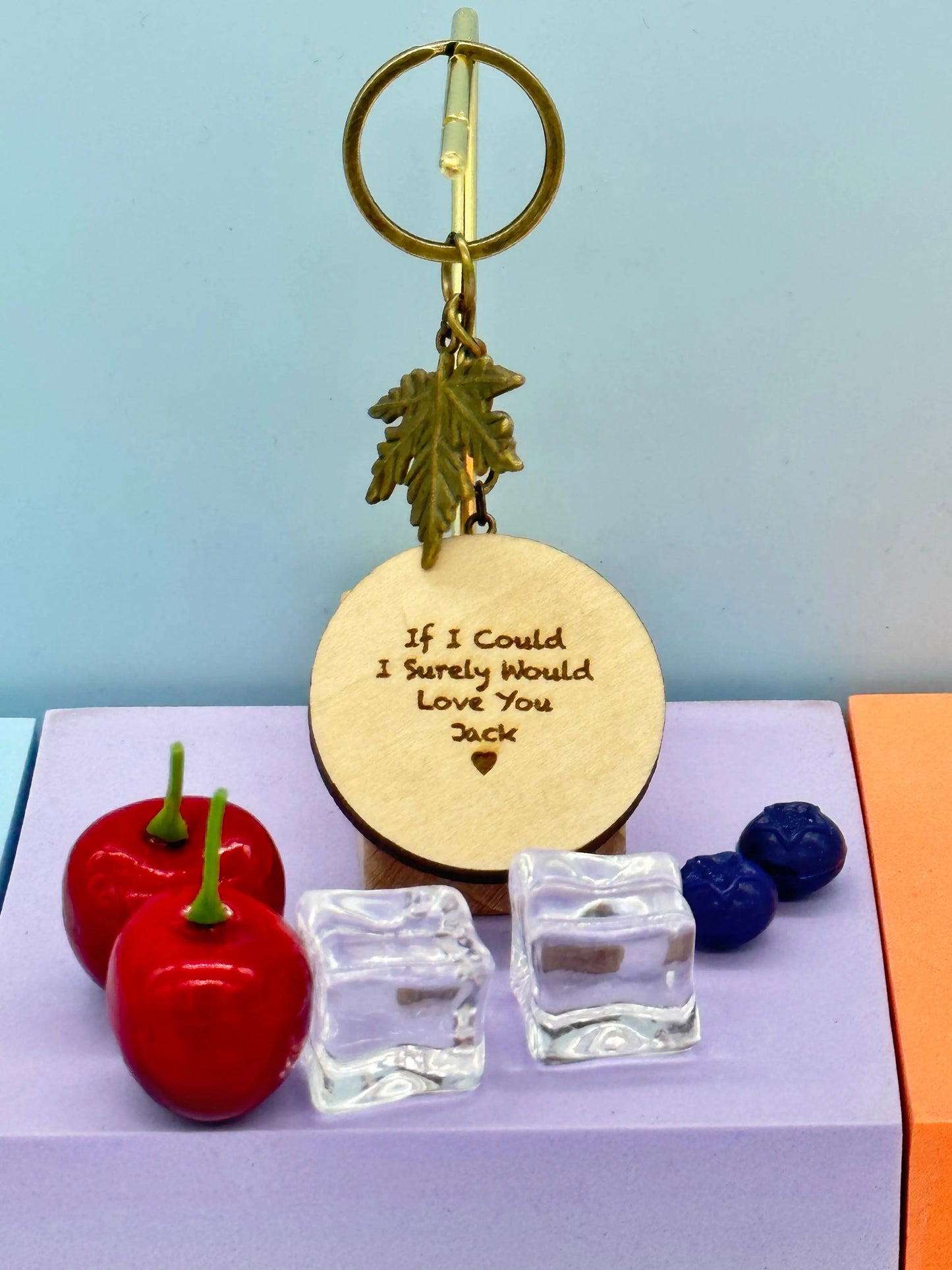 Personalised Light color Wooden Key Laser Engraved | Round shape Sunday's Creative