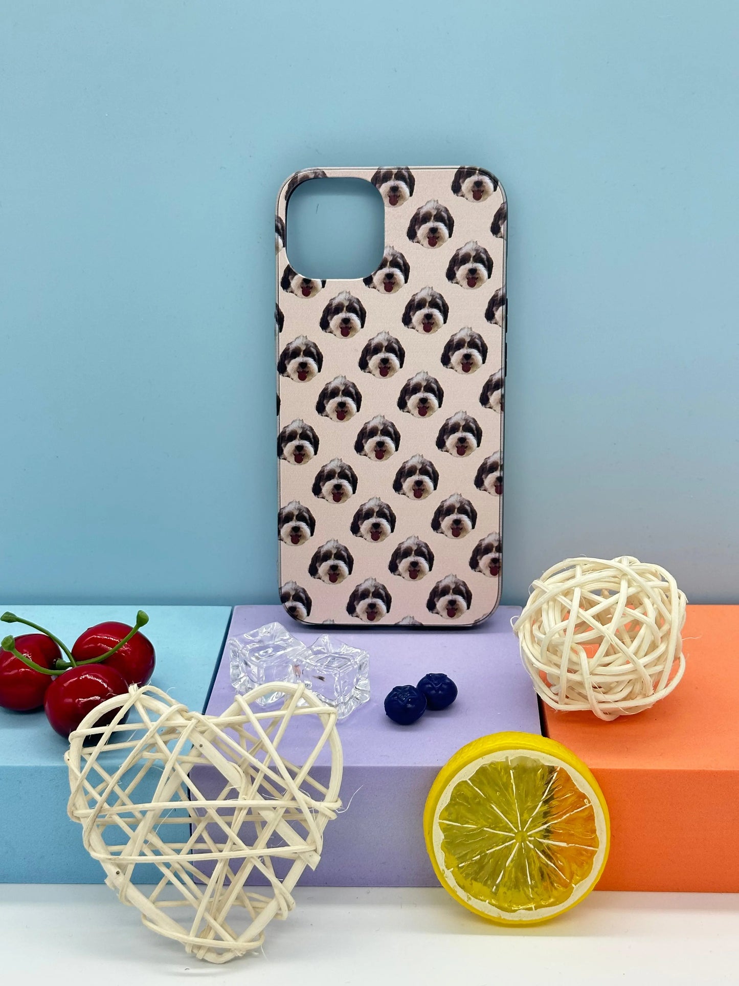 Personalized iPhone Samsung with backgroud color Cases (Multi Face Pattern) Sunday's Creative