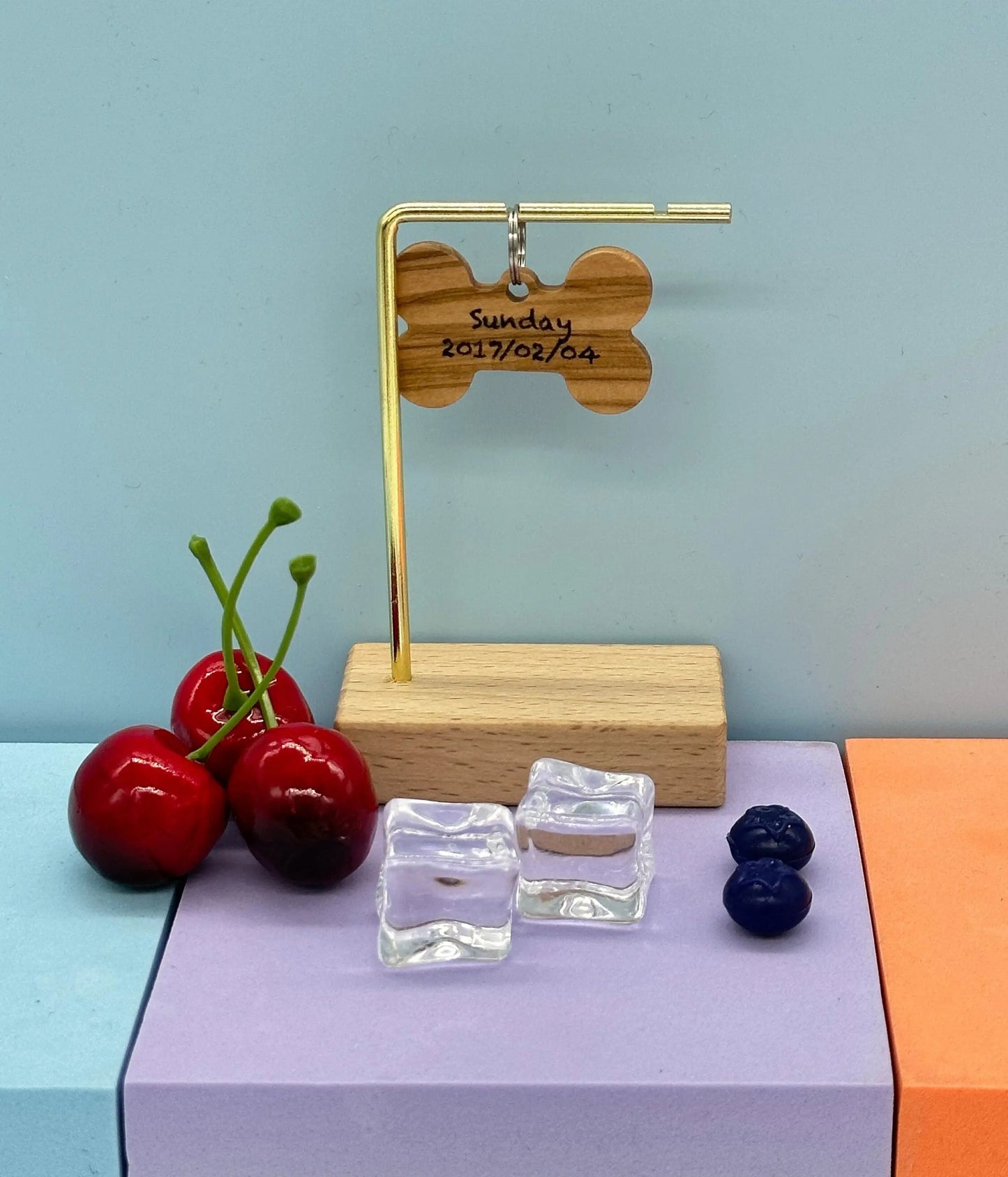 Personalized wood Dog tags Light Wood Color Sunday's Creative