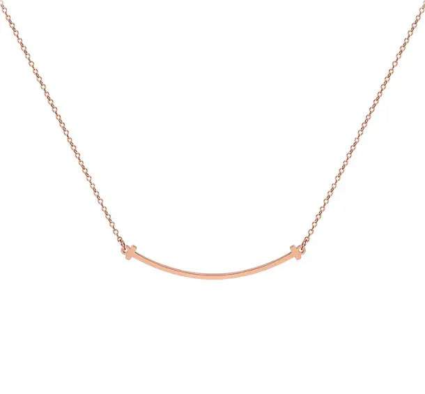 Stainless Steel Smile Designer Elegant Luxury Necklace Rose Gold Sunday's Creative