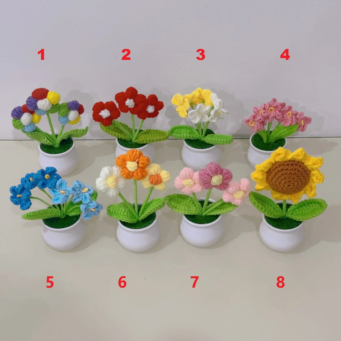 Woolen knitting flower pots Sunday's Creative