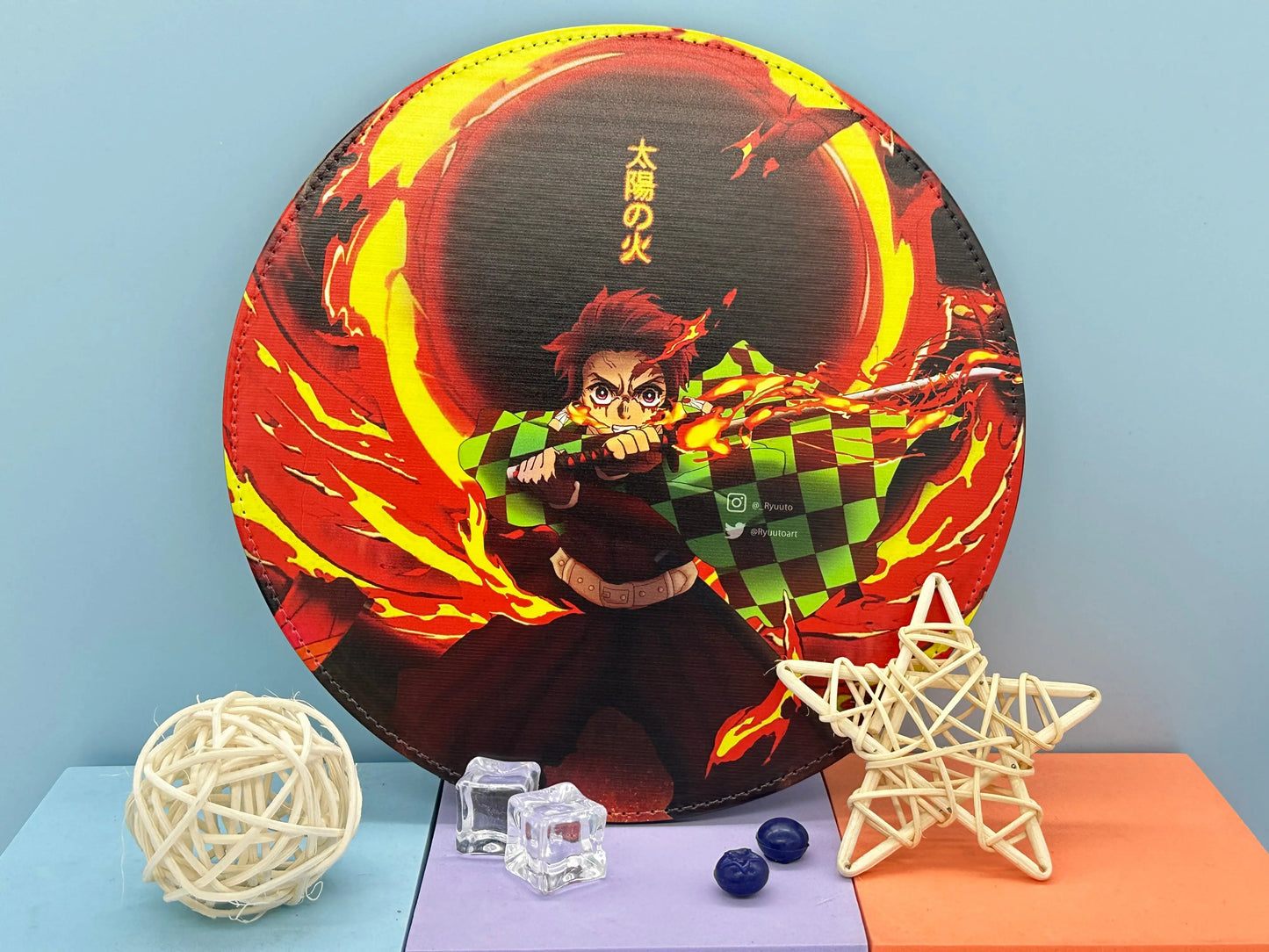 Personalized PU Leather PU Leather Mouse Pad Round Shape Sunday's Creative