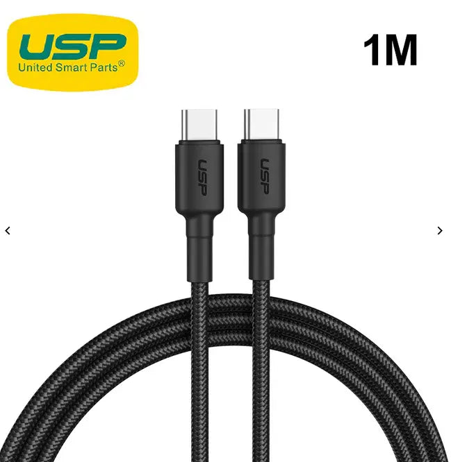 1M BoostUp Cafule USB-C to USB-C Cable Charge & Connect Black USP for iPhone 15 Sunday's Creative