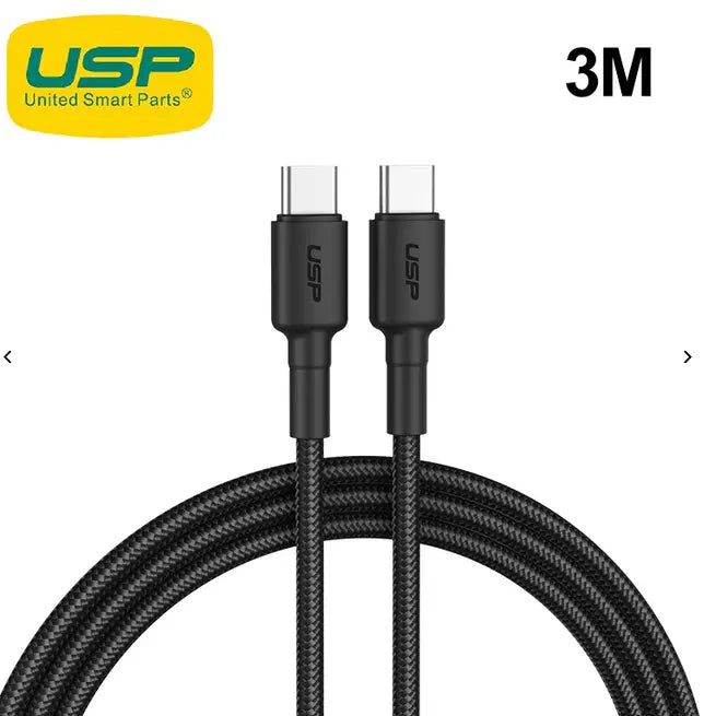 3M BoostUp Cafule USB-C to USB-C Cable Charge & Connect Black USP for iPhone 15 Sunday's Creative
