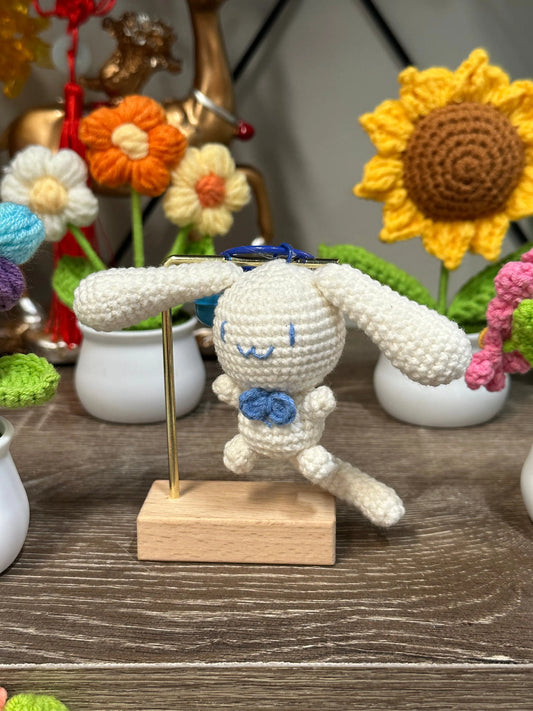 Hand knitted Woolen Key Chain/Bag Decor White Rabbit Sunday's Creative