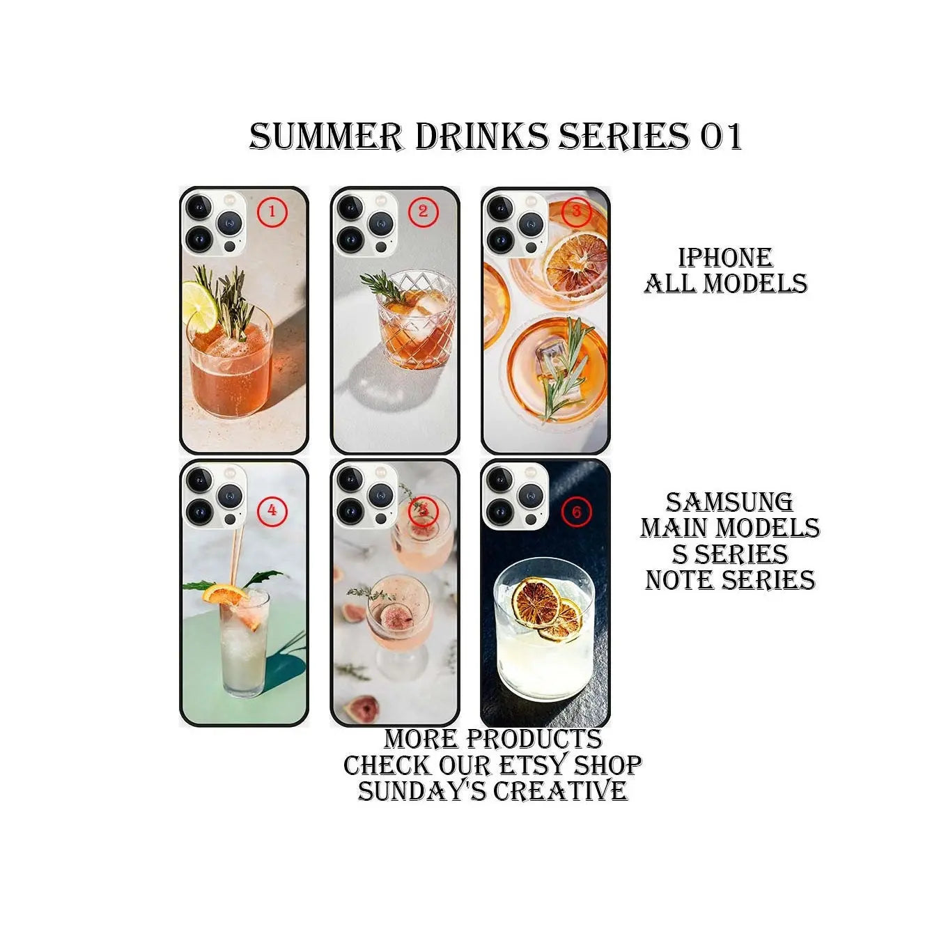 Designed phone cases Summer Drinks  series 01 Sunday's Creative