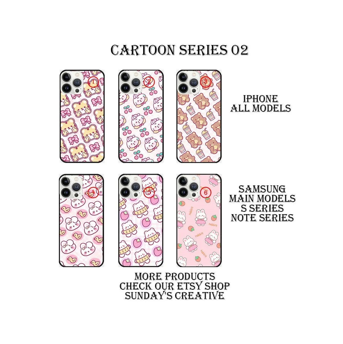 Designed phone cases cartoon series 02 Sunday's Creative