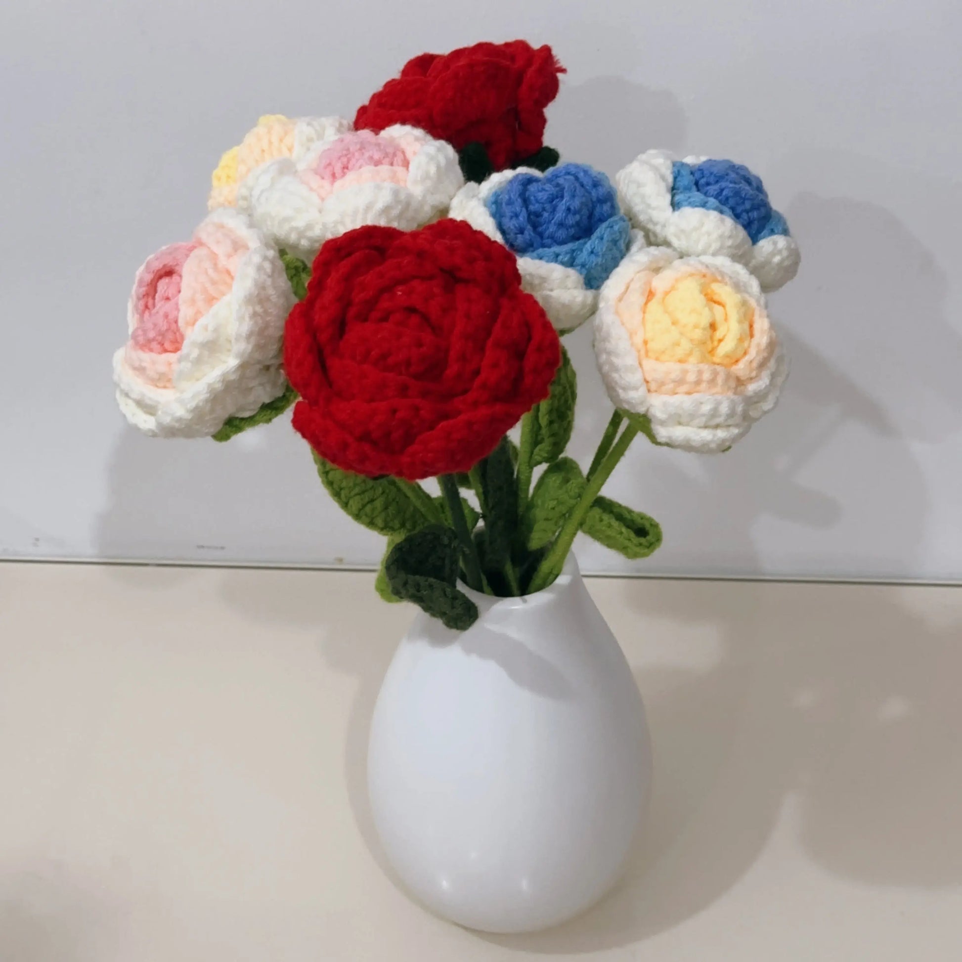 Hand knitted Woolen Roses Sunday's Creative