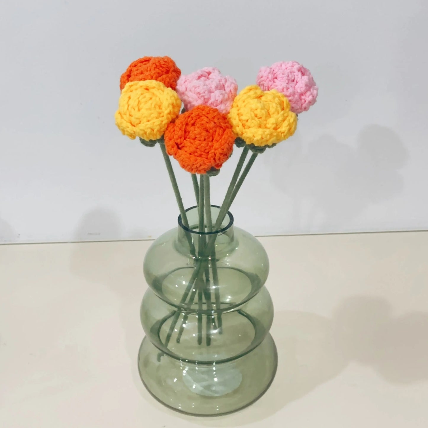 Hand knitted Woolen Small Roses Sunday's Creative