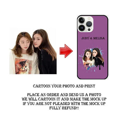 Personalized iPhone Cases (Cartoon your photo 2 people) Samsung phone case Sunday's Creative