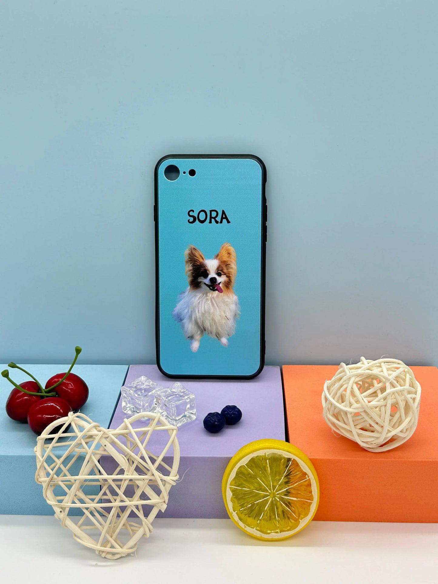 Personalized iPhone Samsung Case Cut out person, pets with name Sunday's Creative