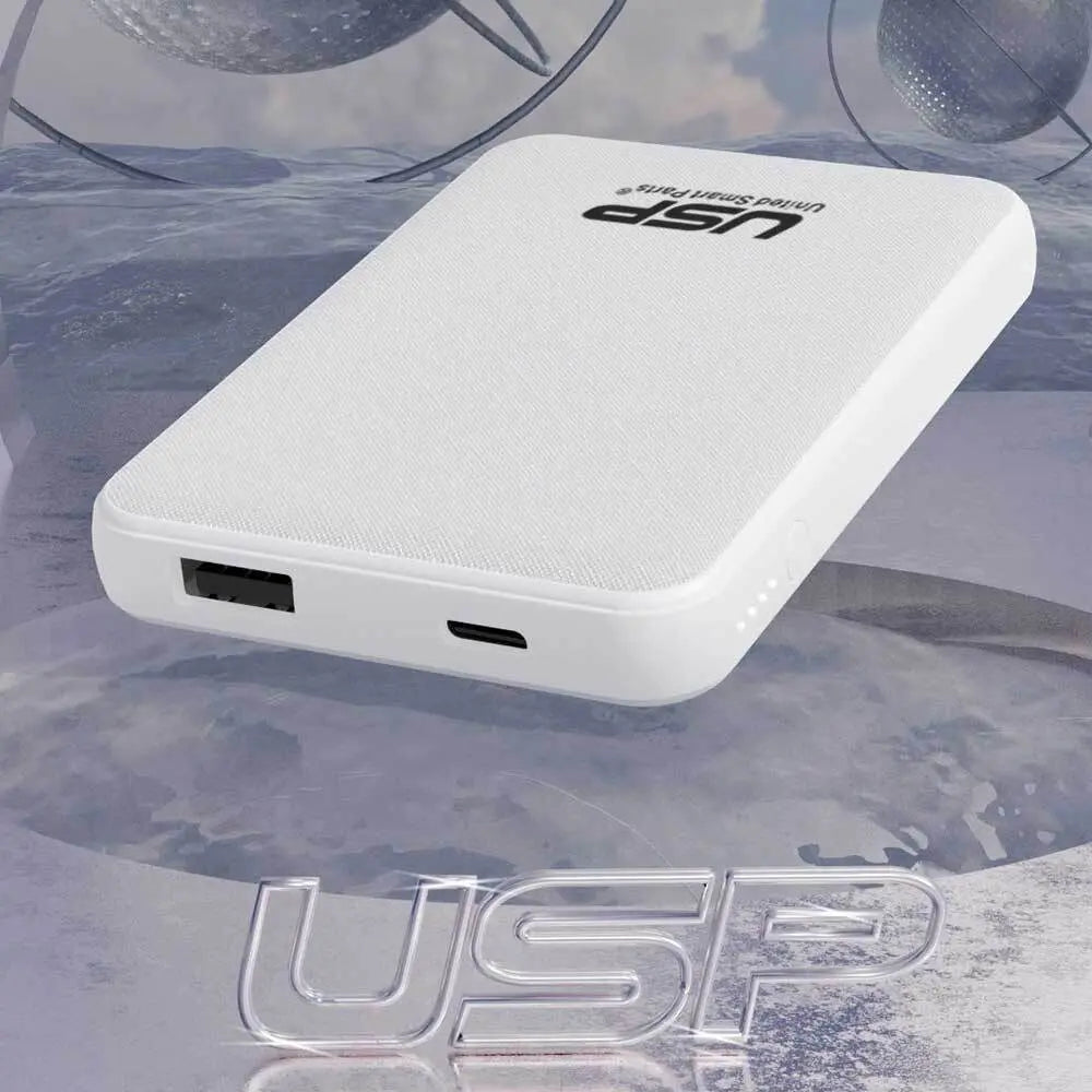 USP Power Bank 10K mAh (10000mAh) White with 3 USB Outputs Sunday's Creative