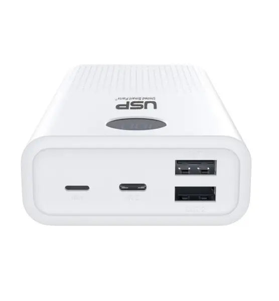 USP Power Bank 20K mAh (20000mAh) White with 2 USB Outputs and 2 Input Sunday's Creative