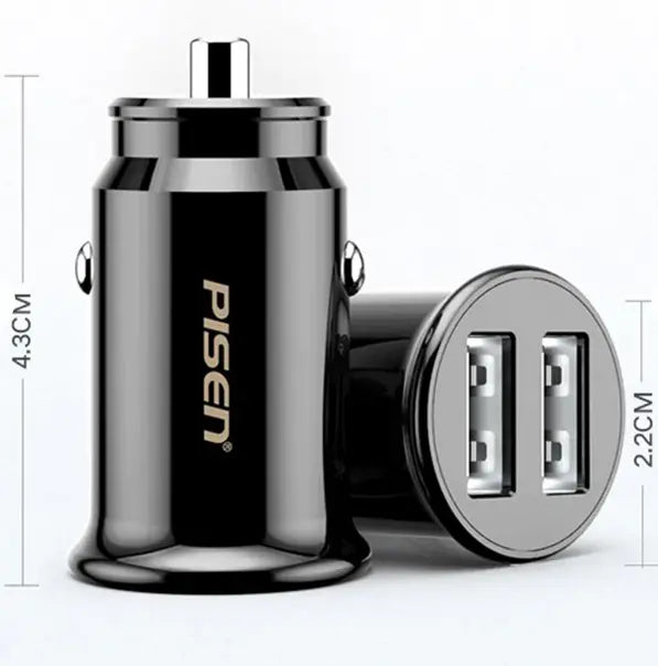 PISEN mini car charger double USB port 5V High Quality Sunday's Creative