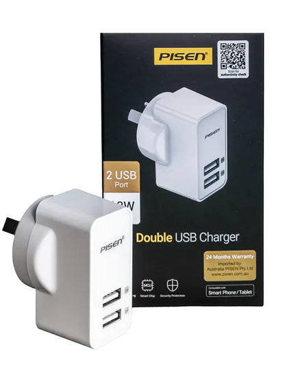 Double USB Port Wall Pisen Charger 12W Fast Charging For iPhone High Quality Sunday's Creative