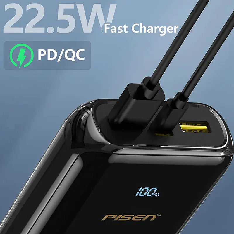 PD QC 3.0 Fast Charging Power Bank 22.5W 20000mah with LED Display BL-D98LS PISEN Sunday's Creative