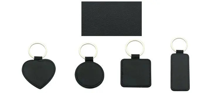Personalized rectangle PU Leather made Keychain Sunday's Creative
