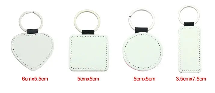 Personalized Heart shape PU Leather made Keychain Sunday's Creative