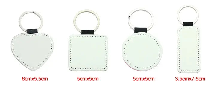 Personalized Square PU Leather made Keychain Sunday's Creative