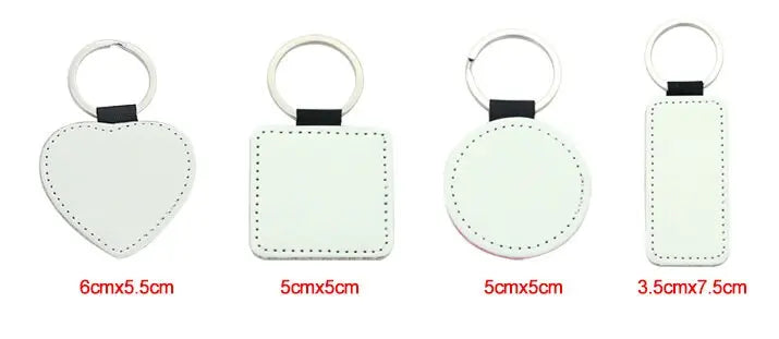 Personalized Round PU Leather made Keychain Sunday's Creative