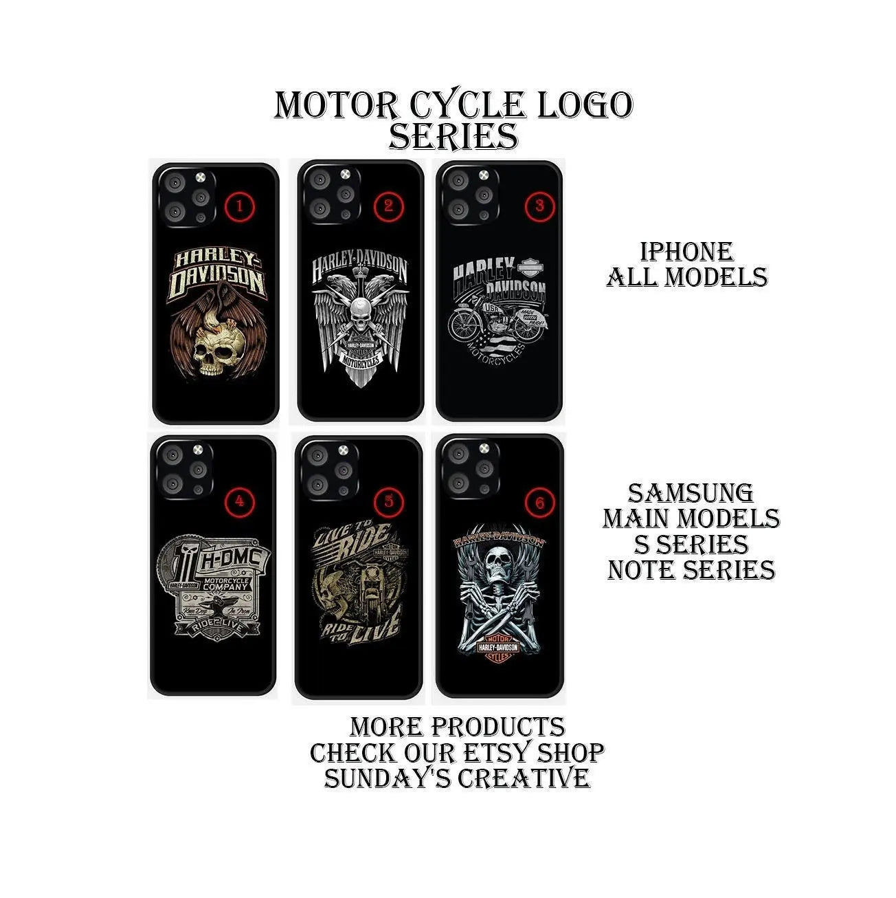 Designed phone cases Motor cycle Logo series Sunday's Creative