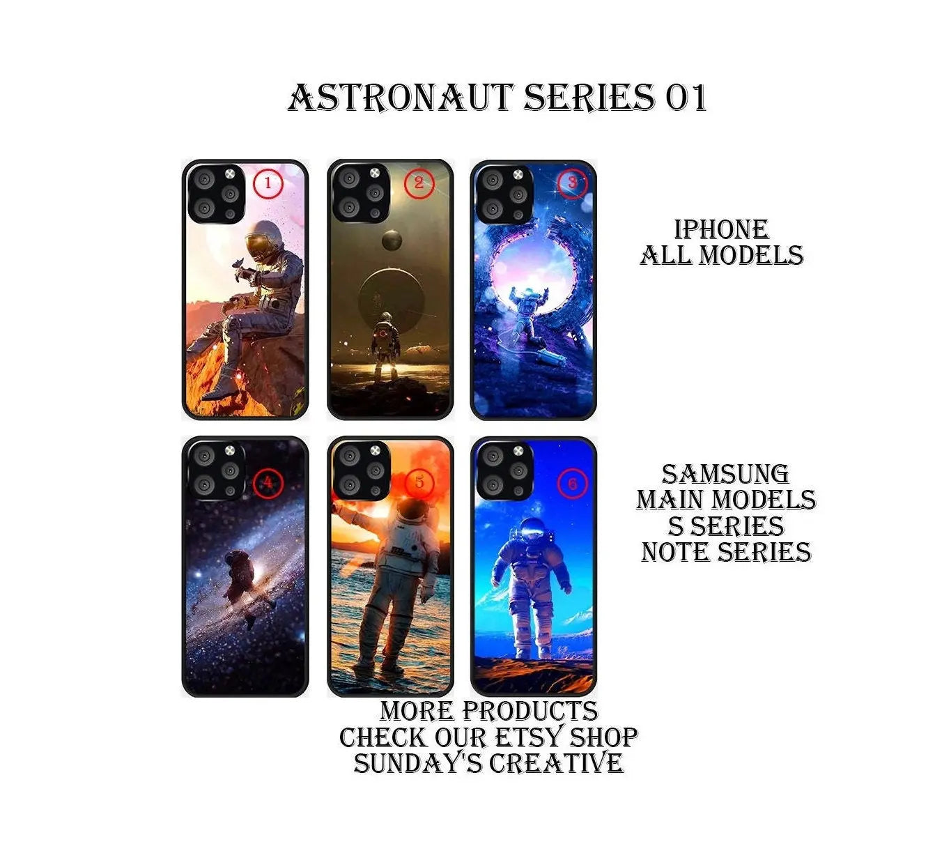 Designed phone cases Astronaut series 01 Sunday's Creative