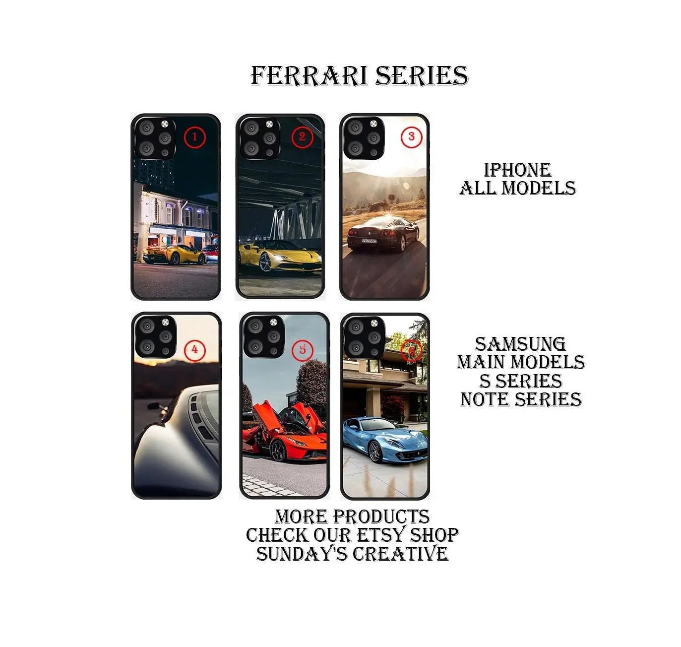 Designed phone cases Ferrari series Sunday's Creative