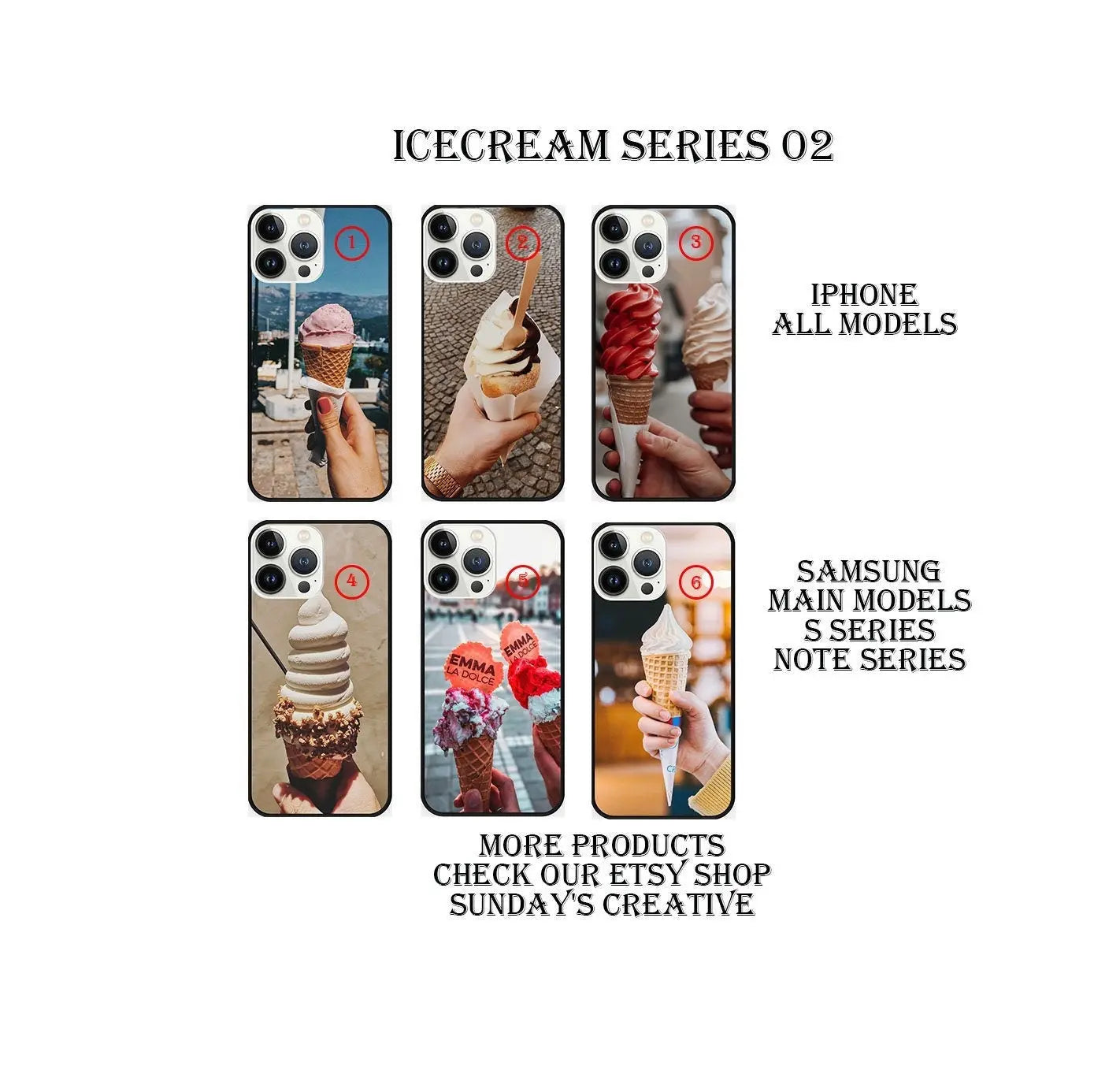 Designed phone cases Ice cream series 02 Sunday's Creative